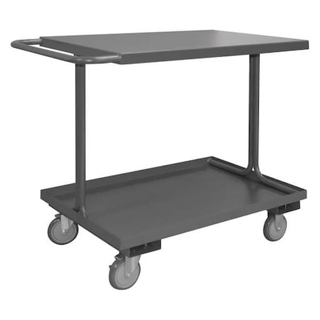 Easy-Access Utility Cart with Lipped & Flush Metal Shelves, Steel, 1, 200 lb Load Capacity, 36 in L