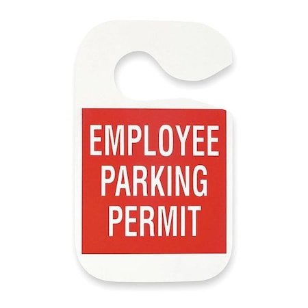 Employee Parking Permit, Red, PK5