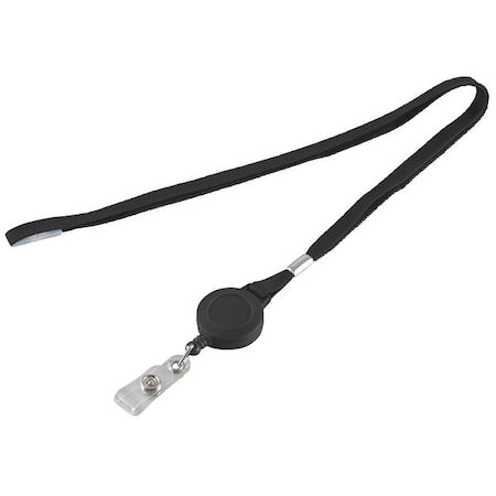 Flat Neck Cord and Reel, Black