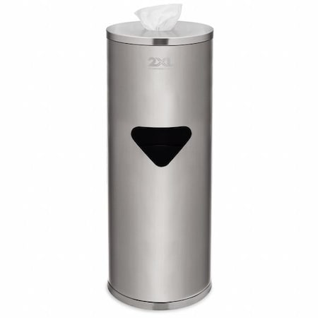 Wet Wipe Dispenser, SS, 39 in H, Silver