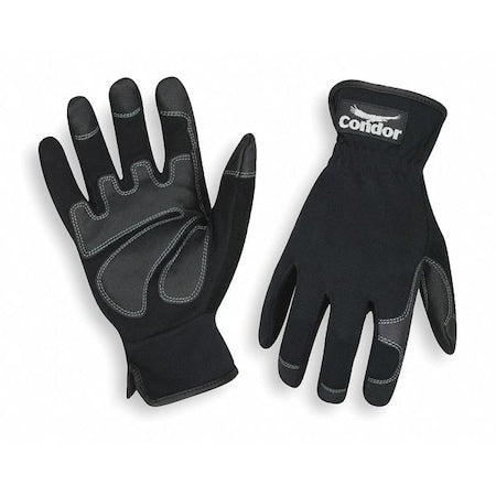 Mechanics Gloves, Clarino/PVC Grip/Wear Panels Palm, S, Black (Formerly Condor)