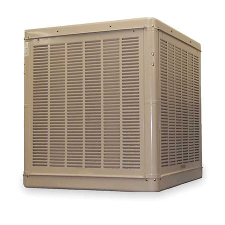 Ducted Evaporative Cooler, 5,500 cfm, 1,600 sq ft, 12.2 gal, 1/2 hp, Belt, 120V AC