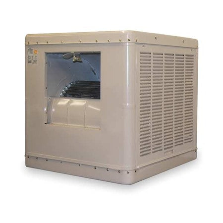 Ducted Evaporative Cooler, 5,500 cfm, 1,800 sq ft, 16.4 gal, 1/2 hp, Belt, 2Speed, 115V