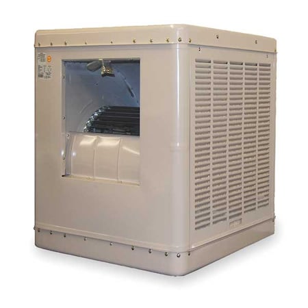 Ducted Evaporative Cooler, 4,600 cfm, 1,200 sq ft, 12.5 gal, 1/2 hp, Belt, 2Speed, 230V