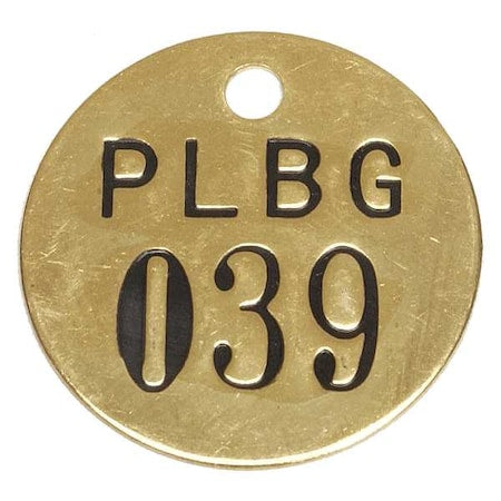 Numbered Tag, Gold, 25 PK