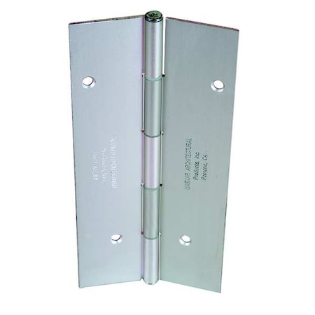 Piano Hinge, Aluminum Alloy, Full Mortise Mounting, 1 3/4 in Leaf W x 7 ft Leaf H, Clear Anodized