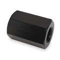 Coupling Nut, 1/4"-20, Steel, Grade 5, Black Oxide, 5/8 in Lg, 1/2 in Hex Wd