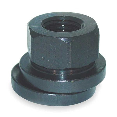Spherical Flange Nut, 3/8"-16, Steel, Not Graded, Black Oxide, 11/16 in Hex Wd, 7/32 in Hex Ht