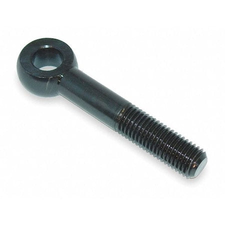 Eye Bolt With Shoulder, 1/4"-20, 2-3/4 in Shank, 3/16 in ID, Steel, black oxide