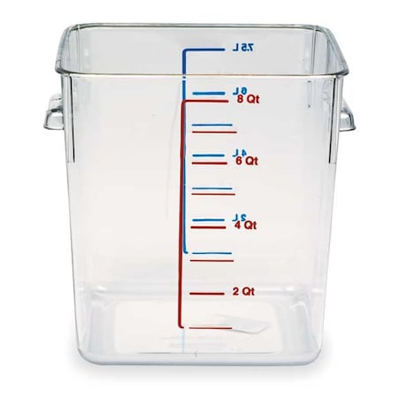 Food Storage Container, 8 3/4 in L, Clear