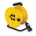 Cord Reel w/ Hand Lamp, Hand Operated, NEMA 5-15P, 14 AWG, Yellow, 80 ft L (Formerly LumaPro)