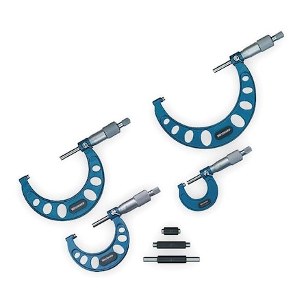 Outside Micrometer Set, 4 Pc, 1-4 In