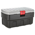 Attached Lid Container, 35 gal Volume Cap., 35 1/4 in L, 20 in W, 17 1/4 in H, Plastic, Black/Red