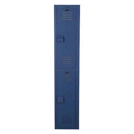Wardrobe Locker, 12 in W, 15 in D, 60 in H, (1) Wide, (2) Tier, Deep Blue