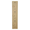 Wardrobe Locker, 12 in W, 12 in D, 72 in H, (1) Wide, (3) Tier, Beige