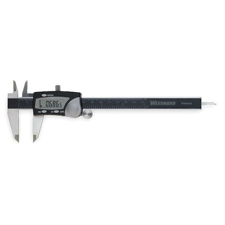 Digital Caliper, 0-6 In, 1.56 In Deep Jaw
