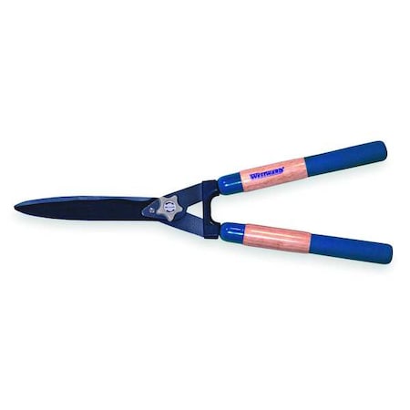 Hedge Shears, Wavy Blade, Steel 8-1/4 in L Blade, Wood Handle, PVC Grip, 23 in Tool L