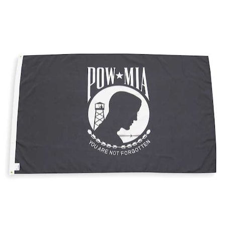 Pow Mia Flag, 3x5 Ft, Nylon, You are not forgotten, Black