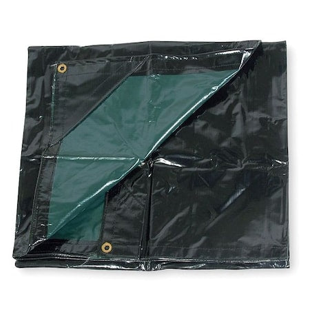 Standard Duty Tarp, 19 ft x 19 ft 6 in, 15 Mil, Black, Vinyl