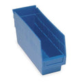 Shelf Storage Bin, Polypropylene, Blue, 6 in H, 4 1/8 in W, 11 5/8 in L