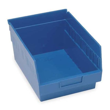 Shelf Storage Bin, Polypropylene, Blue, 6 in H, 11 1/8 in W, 17 7/8 in L