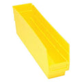 Shelf Storage Bin, Polypropylene, Yellow, 6 in H, 4 1/8 in W, 17 7/8 in L