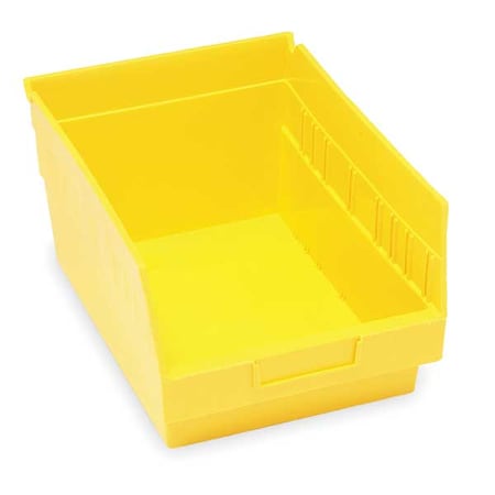 Shelf Storage Bin, Polypropylene, Yellow, 6 in H, 11 1/8 in W, 17 7/8 in L