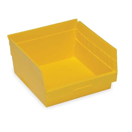 Shelf Storage Bin, Polypropylene, Yellow, 6 in H, 11 1/8 in W, 11 5/8 in L