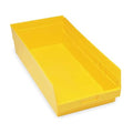 Shelf Storage Bin, Polypropylene, Yellow, 6 in H, 11 1/8 in W, 23 5/8 in L