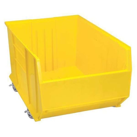 Mobile Storage Bin, Polypropylene, Yellow, 17 1/2 in H, 23 7/8 in W, 35 7/8 in L
