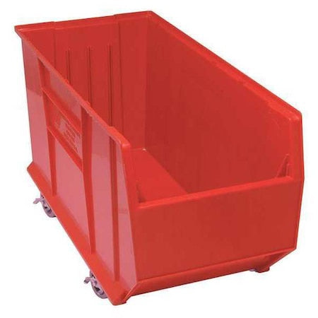 Mobile Storage Bin, Polypropylene, Red, 17 1/2 in H, 16 1/2 in W, 35 7/8 in L