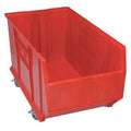 Mobile Storage Bin, Polypropylene, Red, 17 1/2 in H, 19 7/8 in W, 35 7/8 in L