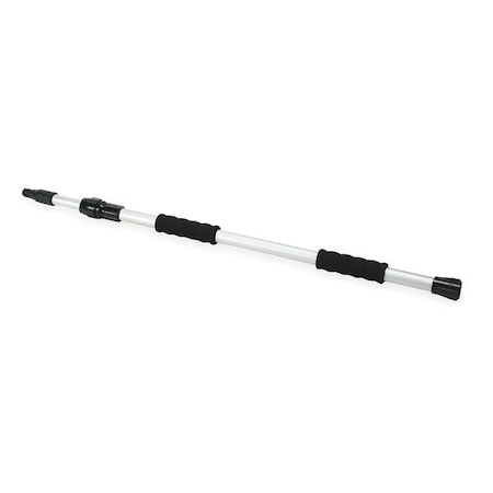 36" to 62" Threaded Telescoping Pole, 1 in Dia, Silver, Aluminum