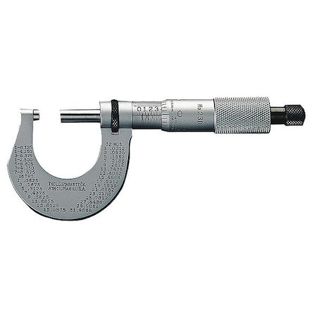 Micrometer, 0 to 1", 0.0001, Ratchet
