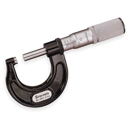 Outside Micrometer, 0 to 1", Knurled Ring