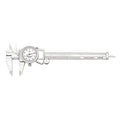 Dial Caliper w/Case, 6 In, White