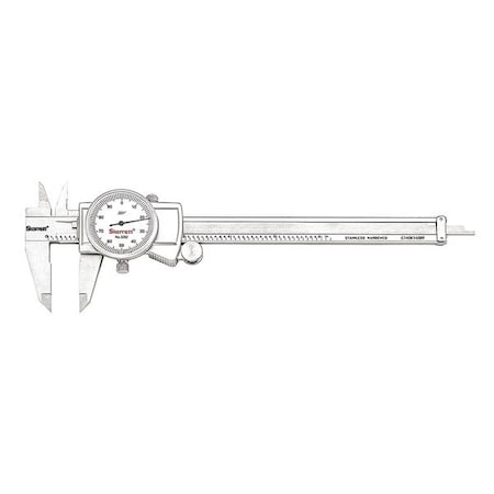 Dial Caliper w/Case, 6 In, White