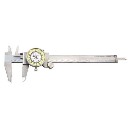Dial Caliper w/Case, Fractional, 6 In