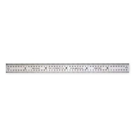 Steel Rule, Spring Tempered, 18 In, 4R Grad