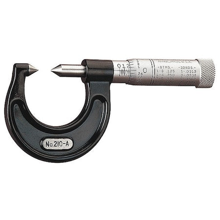 Outside Micrometer, 7/8 In, Pointed Anvil
