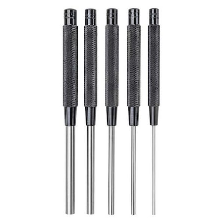 Drive Pin Punch Set, Steel, 5 Piece