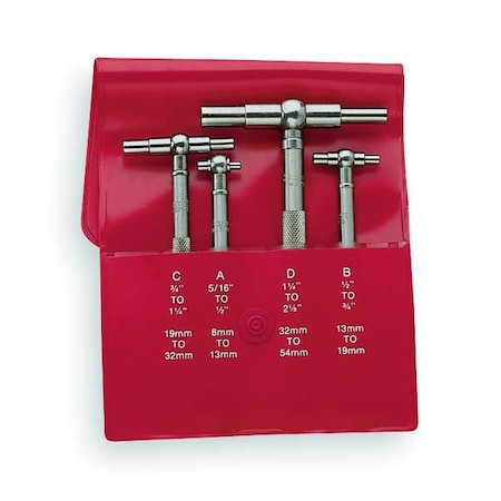 Telescoping Gauge Set, Number of Pieces 4