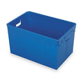 Nestable Storage Container, 12.9 gal, 23 in L x 15-5/8 in W x 12 in H, Blue, Polyethylene, 3 PK