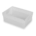 Nestable Storage Container, 4.3 gal, 18 in L x 13 in W x 6-1/8 in H, Natural, Polyethylene, 5 PK