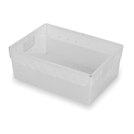 Nestable Storage Container, 4.3 gal, 18 in L x 13 in W x 6-1/8 in H, Natural, Polyethylene, 5 PK