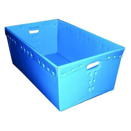 Nestable Storage Container, 7.6 gal, 18 in L x 13 in W x 12 in H, Blue, Polyethylene, 3 PK