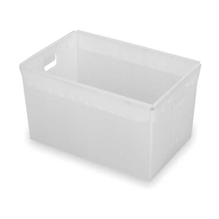 Nestable Storage Container, 12.9 gal, 23 in L x 15-5/8 in W x 12 in H, Natural, Polyethylene, 3 PK