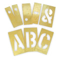 Stencil Kit, Letter Set, Letters, 10 in Character Height, Brass, 33 Pieces