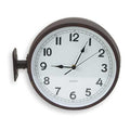 11-5/8" Analog Quartz Double Sided Wall Clock, Black