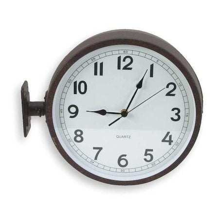 11-5/8" Analog Quartz Double Sided Wall Clock, Black